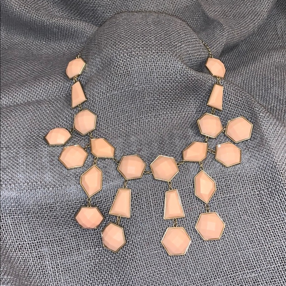 Blush Pink Geometric Bubble Statement Necklace - image 1
